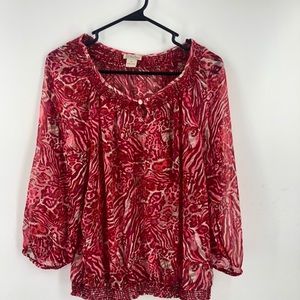Lucky Brand shear red top